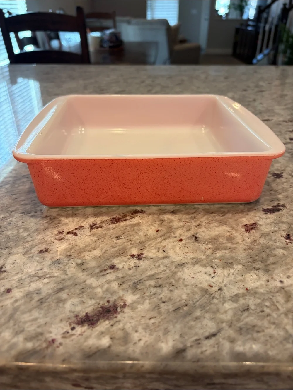 Vintage Pink Flamingo Pyrex Baking Dish with White Interior
